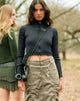 Bild von Tuzifa Cropped Pullover in Marineblau