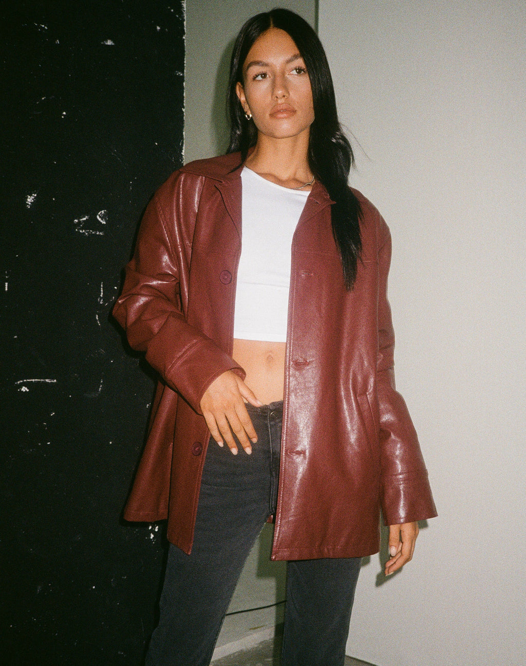 Walta Jacke in PU Redwood