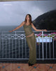 Image of Norila Gestricktes Maxikleid in Olive