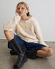 Image of Aceso Strickjacke aus Bürstenstrick Elfenbein