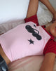 Bild von Agneta Baby Tee in Ballettrosa mit rotem Kirschenaufdruck