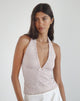 Image of Aksa Neckholder-Top aus Spitze Lotus Pink