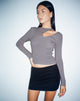 Bild von Aksari Cut Out Langarm Top in Flint Gray