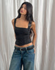 Image of Alexia Top mit quadratischem Ausschnitt und Schnalle in Schwarz