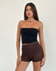 Image of Alina Short aus breitem Rippenstrick Braun