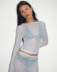 Image of Amabon Langarm-Top aus Spitze in Babyblau