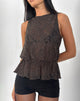 Image of Amalie Top aus dunkelbraunem Jacquard-Strick