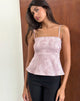Bild von Amerta Cami Top aus Satin Jacquard Baby Pink