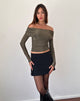 Image of Andi Langärmeliges Bardot-Top aus goldenem Lurex