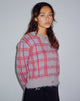 Bild von Anzio Button Up Cardi in Multi Check Grau Blau und Rot