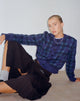 Bild von Anzio Button Up Cardi in Karo Marineblau