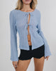 Bild von Araceli Tie Front Cardi in Crinkle Blue