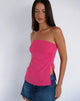 Image of Aravie Gerafftes Bandeau-Top in Fandango Pink