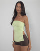 Image of Aravie Gerafftes Bandeau-Top in Pistazie