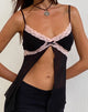 Image of Ariela Butterfly Top in Schwarz mit rosa Spitze