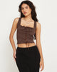 Bild von Asahi Crop Top aus Spitze kastanienbraun