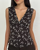 Image of Asali Top aus Blumen-Chiffon Braun