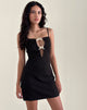 Image of Asinel Minikleid in Schwarz mit elfenbeinfarbener Schleife