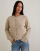 Image of Audrina Strickjacke aus flauschigem Strick Beige