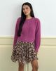 Image of Audrina Strickjacke aus flauschigem Strick Grape