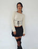 Image of Awdella Gestricktes langärmeliges Top in Beige