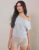 Image of Balia Asymmetrisches Kurzarm-Basic-Top in Grau meliert