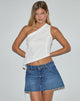 Image of Baysia One Shoulder Top aus Leinen Elfenbein