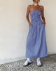Bild von MOTEL X JACQUIE Beleame Bandeau-Midaxi-Kleid aus blau gestreifter Popeline