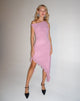 Image of Beleri Asymmetrisches Kleid mit Rüschen aus rosa Chiffon