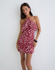 Bild von Beyza Halter Mini Dress in Zebra Print Rot