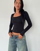 Image of Binlo Extra langärmeliges Top in Schwarz