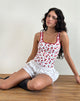 Bild von Blaira Top in Kirsche Print Weiß