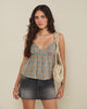 Bild von Bluebell Cami Top in Blau und Braun Floral Bohemian Batik