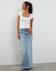 Bild von Low Rise Denim Maxirock in Bleach Denim