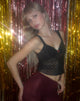 Bild von Brietta Mesh Top in Polka Black Flock