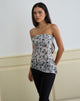 Image of Brilia Bandeau-Top mit Paillettenblüten Grau