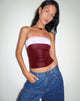 Image of Brylee Bandeau Crop Top in Weinrot Flieder