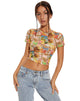 Bild von MOTEL X BARBARA Shrunken Tee in 90's Tropical Collage