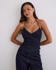 Bild von Caira Chambray Halter Top in Indigo