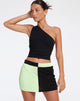Bild von Caisa Minirock aus Krepp Schwarz und Limone
