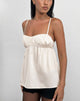 Camden Longline Cami Top aus Satin in Elfenbein
