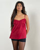 Camden Langarm-Cami-Top in Satin Rot