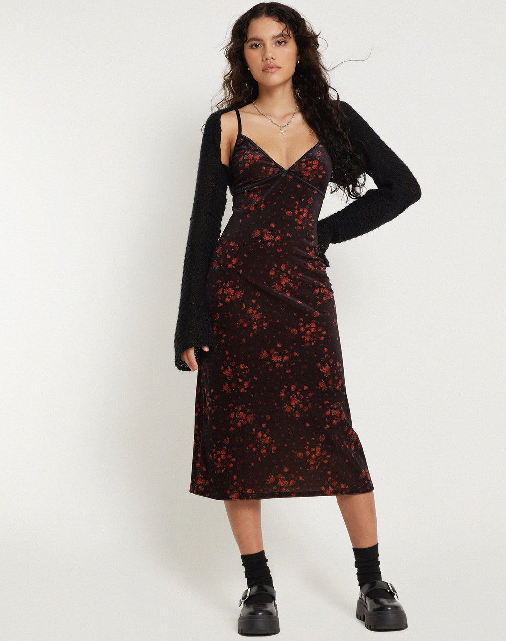 Camelia Maxikleid aus Rose Cluster Velvet