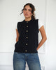 Image of Camira Gestrickte Weste mit Knopfleiste in Schwarz
