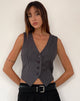 Image of Canta Tailored Vest Top in Dunkelgrau Nadelstreifen