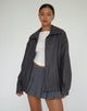 Image of Cavita PU Jacke in Grau mit schwarzer Steppnaht