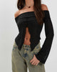 Bild von Celeste Butterfly Bardot Top in Schwarz