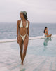 Image of Farida Bikini-Unterteil in Elfenbein mit brauner Bindung
