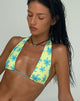 Bild von Cerry Bikini-Oberteil in Gelb mit gemalter Blume