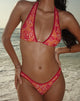 Image of Farida Bikiniunterteil in Floral Fun Orange mit Kontrastbündchen